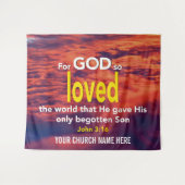 Want God had de wereld zo lief Kerk Wandkleed (Voorkant (horizontaal))