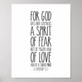 Want God heeft ons geen geest gegeven, 2 Timothy 1 Poster (Voorkant)