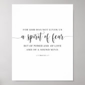 Want God heeft ons geen geest gegeven, 2 Timothy 1 Poster (Voorkant)