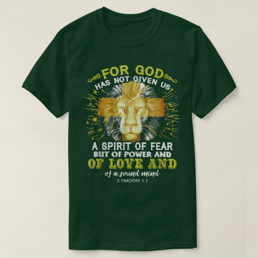 Want God heeft ons geen geest van angst gegeven, m T-shirt (Design voorkant)
