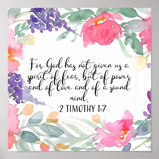 Want God heeft ons geen geest van angst gegeven Poster (Voorkant)