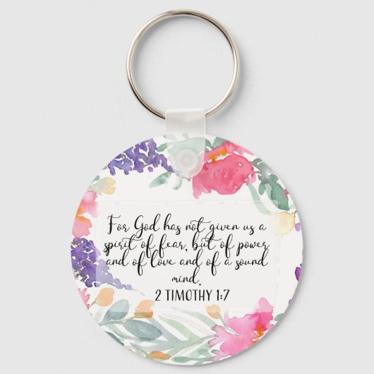 Want God heeft ons geen geest van angst gegeven Sleutelhanger (Voorkant)