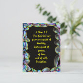 Want God heeft ons geen geest van terughoudendheid Briefkaart (Staand voorkant)