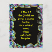 Want God heeft ons geen geest van terughoudendheid Briefkaart (Voorkant)