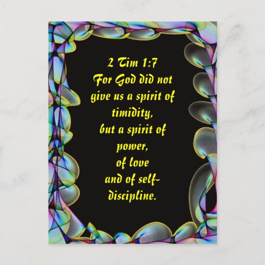 Want God heeft ons geen geest van terughoudendheid Briefkaart (Voorkant)