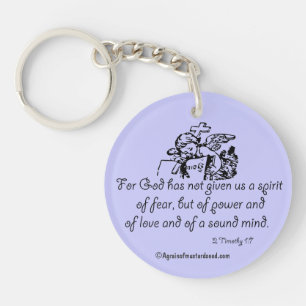 Want God heeft ons geen geestesbijbelcitaat gegeve Sleutelhanger