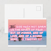 Want God heeft ons niet de Geest der Vrees gegeven Feestdagenkaart (Voorkant / Achterkant)