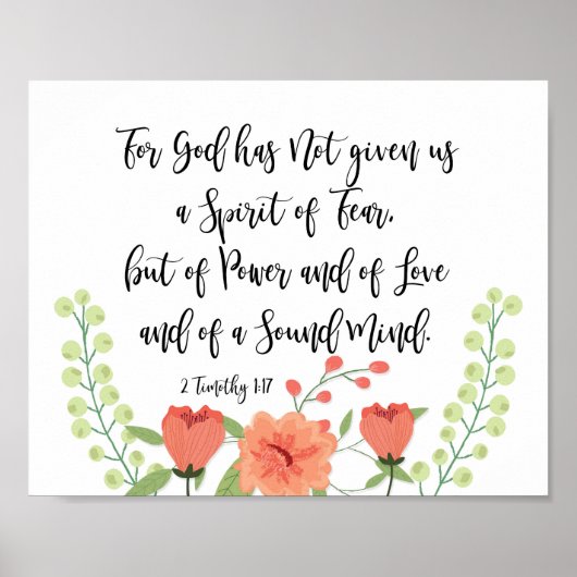 Want God heeft ons niet de geest van de angst gege Poster (Voorkant)