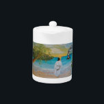 Want God hield zo van de wereld theepot<br><div class="desc">Mooie inspirerend theepot van Jesus Christ die op het strand loopt. Hun werk is een deel van een geschrift geschreven in het zand uit het bijbelvers "For God So Love The World." (Johannes 3:16) Bijpassende mokken zijn beschikbaar in dit collectie.</div>