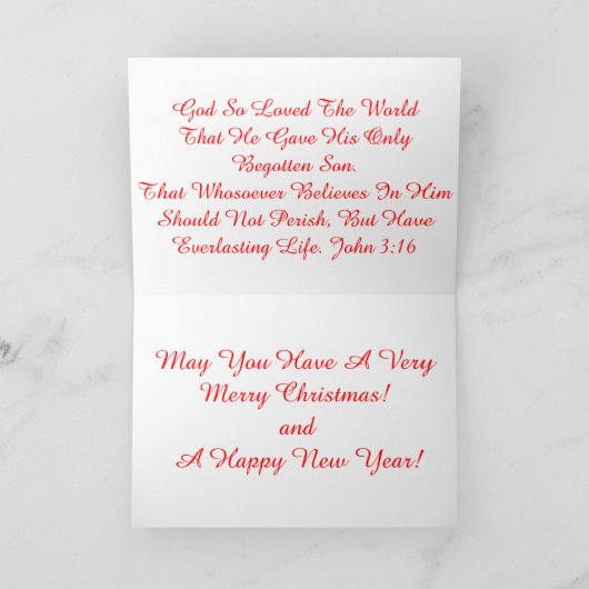 Want God houdt zo van het Wereld Wenskaart Feestdagen Kaart (Binnen)