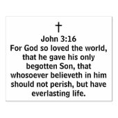 Want God liefheeft de wereld Johannes 3:16 Rubberstempel (Afrduk)