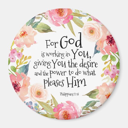 Want God werkt in jou Magneet (Voorkant)