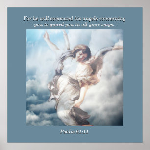 Want hij zal zijn engelen over jou bevelen. poster
