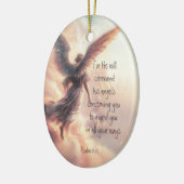 Want hij zal zijn engelen over u bevelen keramisch ornament (Links)