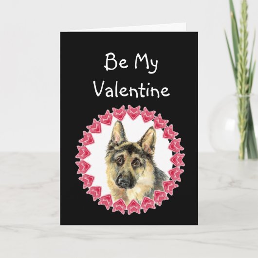Want ik hou van je Duitse Valentijn Shepherd Feestdagen Kaart (Voorkant)