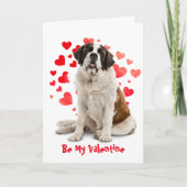 Want ik hou van je St. Bernard Dog Valentijn Feestdagen Kaart (Voorkant)