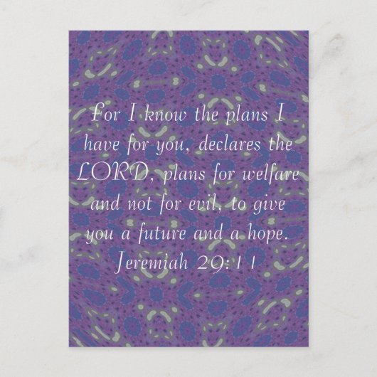 Want ik ken de plannen die ik heb - Jeremiah 29:11 Briefkaart (Voorkant)