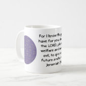 Want ik ken de plannen die ik heb - Jeremiah 29:11 Koffiemok (Voorkant links)
