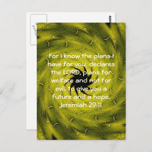 Want ik ken de plannen die ik heb.... Jeremiah 29: Briefkaart (Voorkant / Achterkant)
