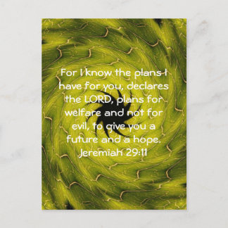 Want ik ken de plannen die ik heb.... Jeremiah 29: Briefkaart