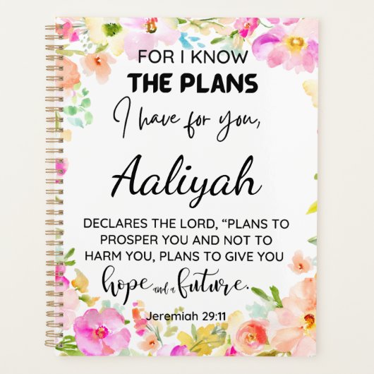 Want ik ken de plannen Floral Personalize Planner (Voorkant)