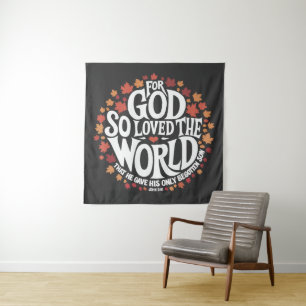 Want Jezus de Wereld zo lief had Wandkleed