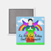 Want met God zal niets onmogelijk zijn Magneet (Voorkant / Achterkant)