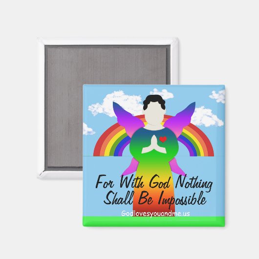 Want met God zal niets onmogelijk zijn Magneet (Voorkant / Achterkant)