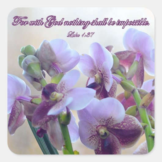 Want met God zal niets onmogelijk zijn! Vierkante Sticker (Voorkant)