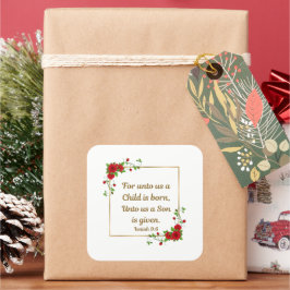 Want ons een kind is geboren Jesaja 9:6 Vierkante Sticker