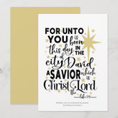 Want voor U is deze dag de kerstSchrift geboren Feestdagenkaart (Voorkant / Achterkant)