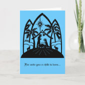 Want voor u is een kind geboren... feestdagen kaart (Voorkant)