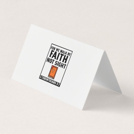 Want we lopen door geloof Christelijk geloof Visitekaartje (Voorkant)