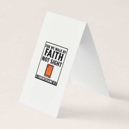 Want we lopen door geloof Christelijk geloof Visitekaartje (Voorkant)