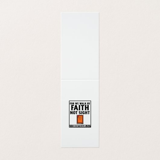 Want we lopen door geloof Christelijk geloof Visitekaartje (Buitenkant ongevouwen)