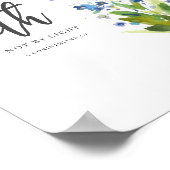 Want wij leven door het geloof Blauwe Bloemen Bijb Poster (Hoek)