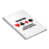 Wanted A Dependable Bridge Partner Four Card Suits Notitieboek (Rechterzijde)