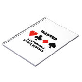 Wanted A Dependable Bridge Partner Four Card Suits Notitieboek (Linkerzijde)