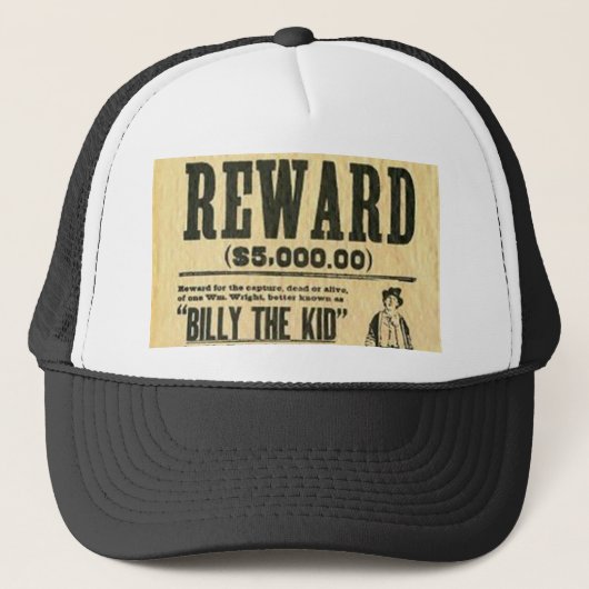 Wanted billy the kid Hat Trucker Pet (Voorkant)
