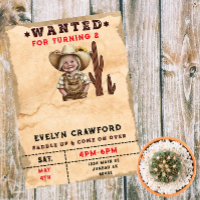 Wanted Country Western Cactus Girl Birthday