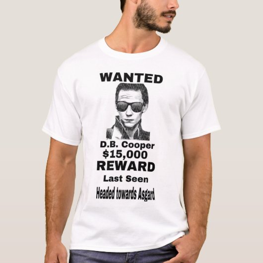 WANTED DB Cooper of Asgard T-shirt (Voorkant)