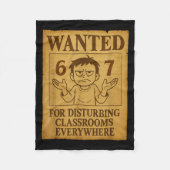 Wanted For Disturbing Clrooms Everywhere Funny 6 7 Fleece Deken (Voorkant)