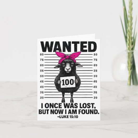 Wanted I Once Was Lost Funny Sheep Quotes Jesus Ch Kaart (Voorkant)