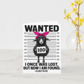Wanted I Once Was Lost Funny Sheep Quotes Jesus Ch Kaart (Gele Bloem)