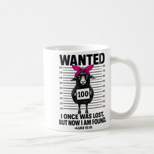 Wanted I Once Was Lost Funny Sheep Quotes Jesus Ch Koffiemok (Rechts)