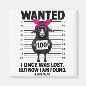 Wanted I Once Was Lost Funny Sheep Quotes Jesus Ch Magneet (Voorkant)