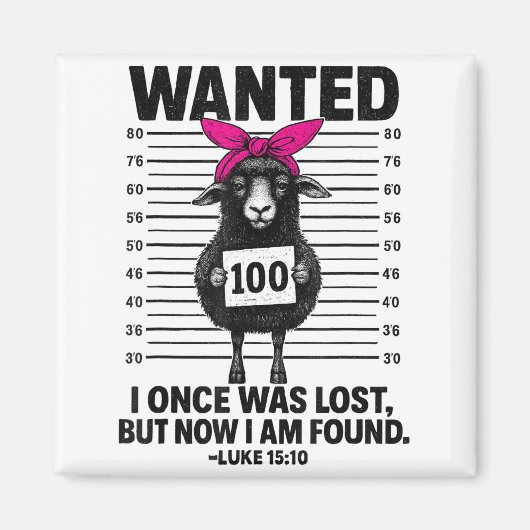 Wanted I Once Was Lost Funny Sheep Quotes Jesus Ch Magneet (Voorkant)