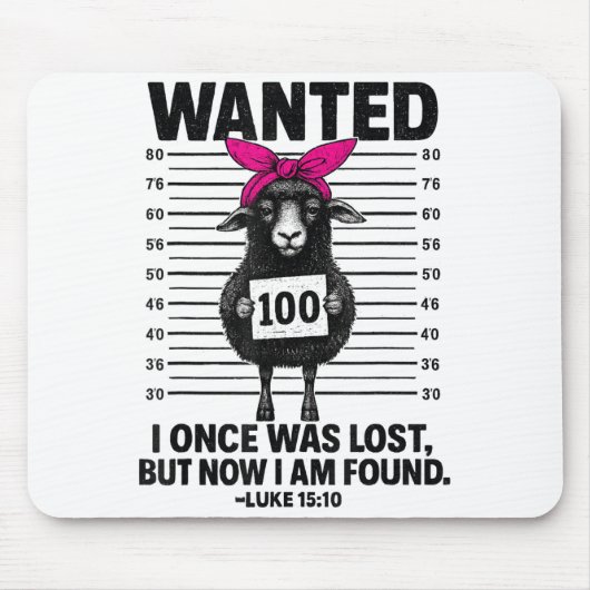 Wanted I Once Was Lost Funny Sheep Quotes Jesus Ch Muismat (Voorkant)