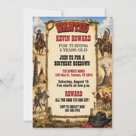 Wanted Poster Kids Verjaardagsfeestje Kaart