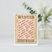 WANTED Poster Photo Lijst Briefkaart (Staand voorkant)